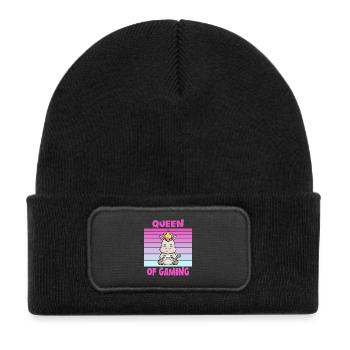 game queen controller - Kinder Recycelter Patch Beanie - Schwarz - Vorne