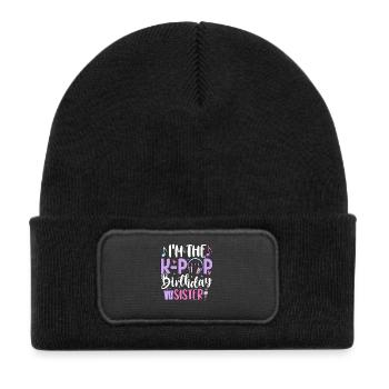 Je suis la sœur d’anniversaire de K Pop - Bonnet enfant en polyester recyclé avec patch - noir - Devant