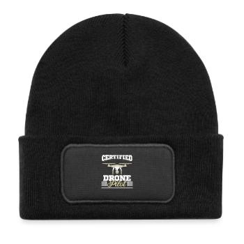 Certified Drone Pilot Professional Operator Design - Kinder Recycelter Patch Beanie - Schwarz - Vorne