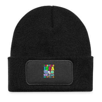 Retour rétro au design vintage des années 80 - Bonnet enfant en polyester recyclé avec patch - noir - Devant