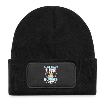 Rabbit Rabbit - Kids' Recycled Patch Beanie - black - Front