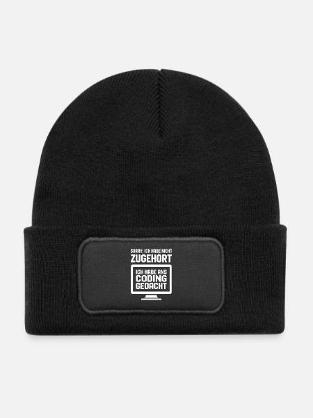 Coding Gedanke: Sorry, Ich Habe Gedacht - Kinder Recycelter Patch Beanie - Schwarz