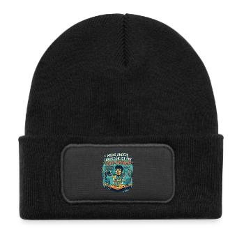 Programmierer 404 Fehler Humor - Kinder Recycelter Patch Beanie - Schwarz - Vorne