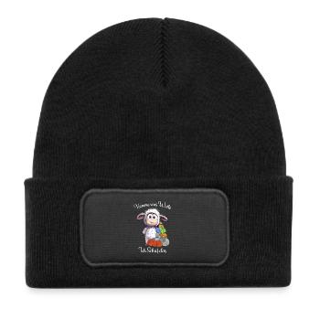 Sheep with wool: I sheep the pun - Kids' Recycled Patch Beanie - black - Front