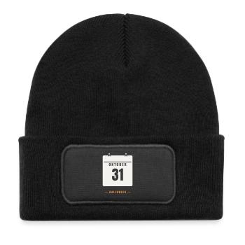 31 octobre Calendrier Date d’Halloween Horreur Effrayante - Bonnet enfant en polyester recyclé avec patch - noir - Devant