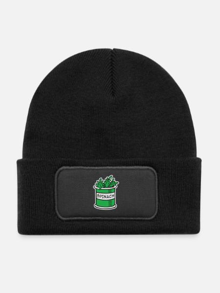 Spinat - Kinder Recycelter Patch Beanie - Schwarz