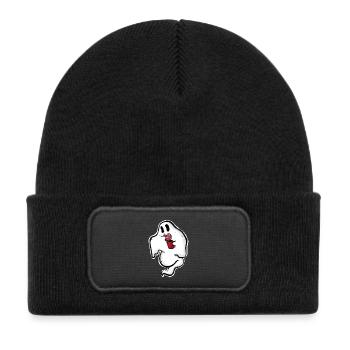 Ghost with donut and cup - Kids' Recycled Patch Beanie - black - Front
