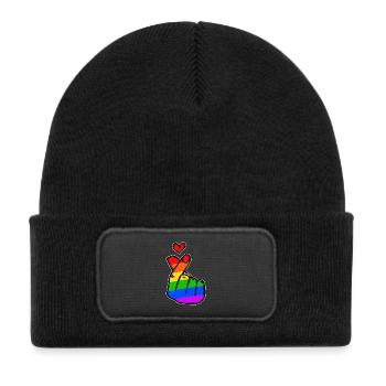 Peace Heart Love Rainbow Peace Movement - Kids' Recycled Patch Beanie - black - Front