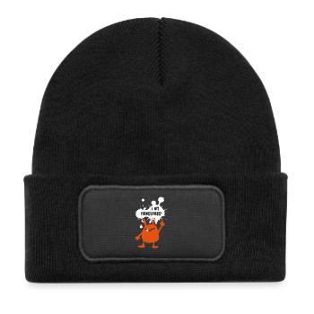 Monster monstrous monstrous creepy comic funny - Kids' Recycled Patch Beanie - black - Front