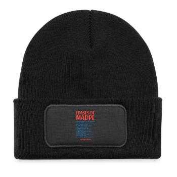Zitate der Mutter - Kinder Recycelter Patch Beanie - Schwarz - Vorne