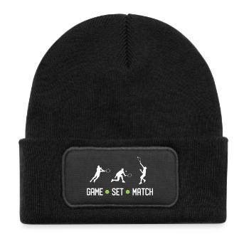 Tennis - Game Set Match - Kids' Recycled Patch Beanie - black - Front