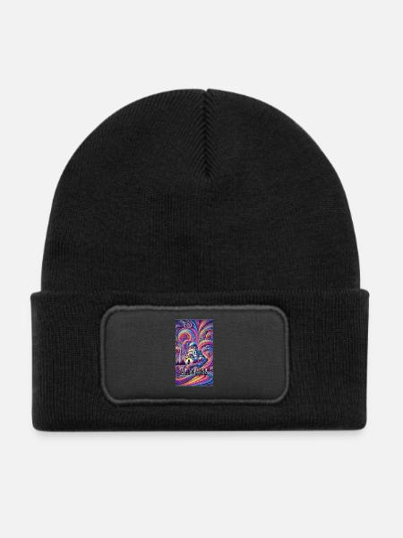Belgrad Serbien Panorama Design - Kinder Recycelter Patch Beanie - Schwarz - Vorne