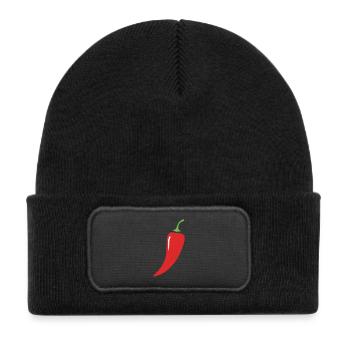 Red Chili Pepper Vegetables - Kids' Recycled Patch Beanie - black - Front