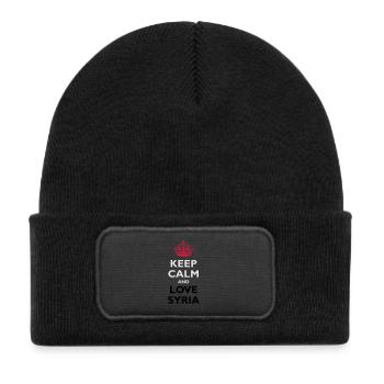 Keep Calm & Love Syria - Kids' Recycled Patch Beanie - black - Front