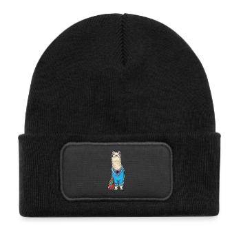 Alpaca Secretary Folder Office - Kids' Recycled Patch Beanie - black - Front
