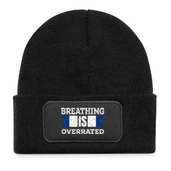 Breathing is Overrated - Kids' Recycled Patch Beanie - black - Front
