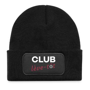 Club lève-tôt - Bonnet enfant en polyester recyclé avec patch - noir - Devant