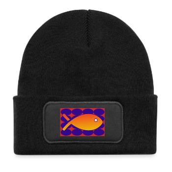 FISH - Kids' Recycled Patch Beanie - black - Front