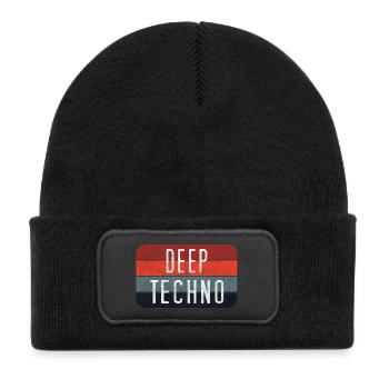 Deep Techno Gradient Stripes - Kids' Recycled Patch Beanie - black - Front