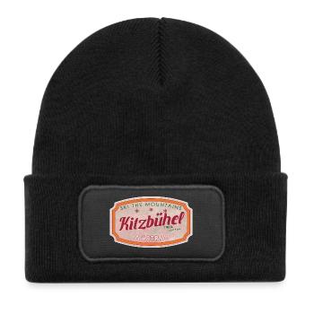 Alpine Vintage Label Kitzbühel Austria - Bonnet enfant en polyester recyclé avec patch - noir - Devant