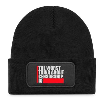The Worst Thing About Censorship Is Funny Irony - Kids' Recycled Patch Beanie - black - Front
