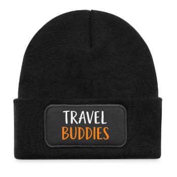 Travel Buddies - Kids' Recycled Patch Beanie - black - Front