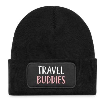 Travel Buddies - Kids' Recycled Patch Beanie - black - Front