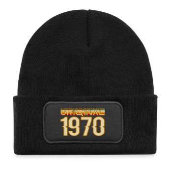 Original 1970 Retro Typography - Kids' Recycled Patch Beanie - black - Front