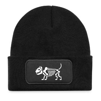 Skeleton Dog Aggressive Zombie Dog For - Kids' Recycled Patch Beanie - black - Front