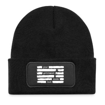 Your government knows best (government enemy - Kids' Recycled Patch Beanie - black - Front