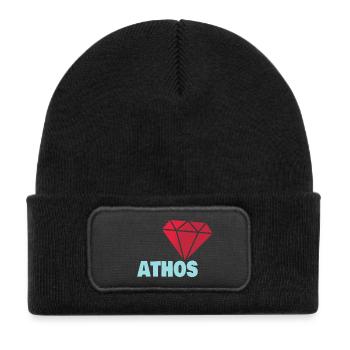 Athos as a diamond - Kids' Recycled Patch Beanie - black - Front