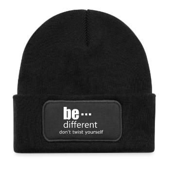 Be different - Don't twist yourself - Kids' Recycled Patch Beanie - black - Front