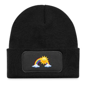 rainbow - Kids' Recycled Patch Beanie - black - Front