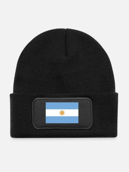 Argentinische Fahne - Kinder Recycelter Patch Beanie - Schwarz