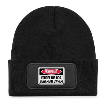 Forget the dog, beware of owner! - Kids' Recycled Patch Beanie - black - Front