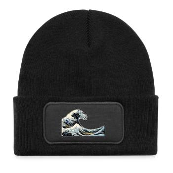 The Wave | The Wave | Katsushika Hokusai - Kids' Recycled Patch Beanie - black - Front
