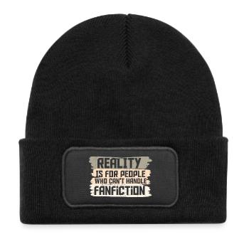 Reality and Fanfiction Mashup Design - Kids' Recycled Patch Beanie - black - Front