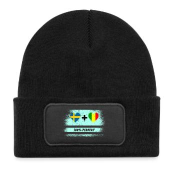 Mali and Sweden 100% Perfect / Gift - Kids' Recycled Patch Beanie - black - Front