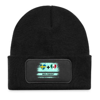 Mexico and Sweden 100% perfect / gift - Kids' Recycled Patch Beanie - black - Front