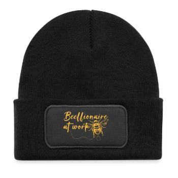 Beellionaire at Work - Kids' Recycled Patch Beanie - black - Front
