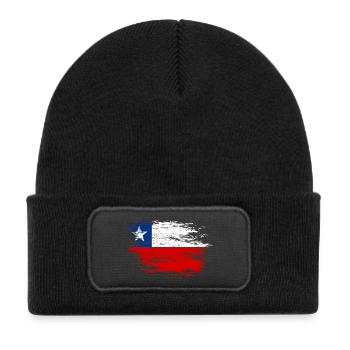 Chile flag used - Kids' Recycled Patch Beanie - black - Front