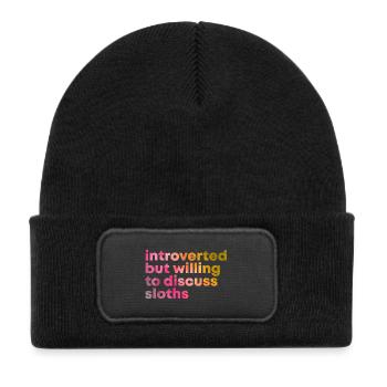 Sloth Sloth Sloth - Kids' Recycled Patch Beanie - black - Front