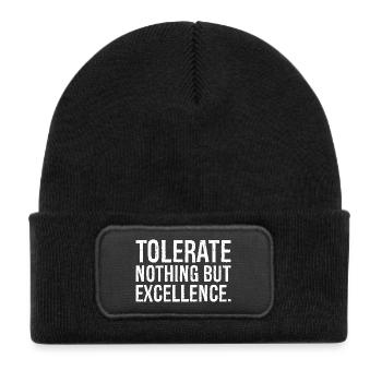 tolerate nothing but excellence - Kids' Recycled Patch Beanie - black - Front