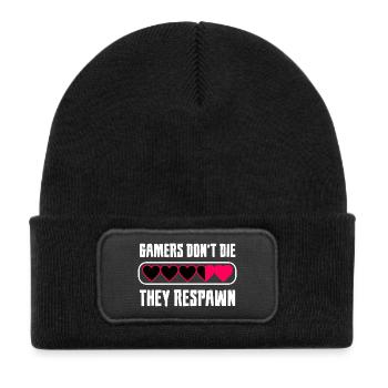 Gamer Heart Message - Kids' Recycled Patch Beanie - black - Front