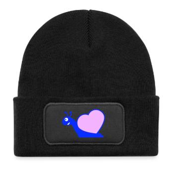Snail Heart Snail Shell Cute Love Romantic - Kids' Recycled Patch Beanie - black - Front