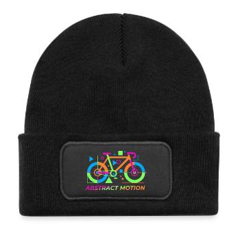 Neon Abstract Bicycle Motion - Kids' Recycled Patch Beanie - black - Front