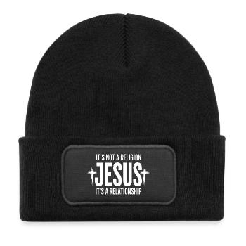 Jesus Relationship Graphic Tee - Kids' Recycled Patch Beanie - black - Front