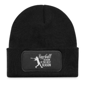 La saison de baseball est la meilleure saison des sports de fans - Bonnet enfant en polyester recyclé avec patch - noir - Devant