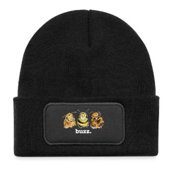 Bourdonnement des abeilles – Bourdonnement drôle pour les amateurs d’abeilles - Bonnet enfant en polyester recyclé avec patch - noir - Devant