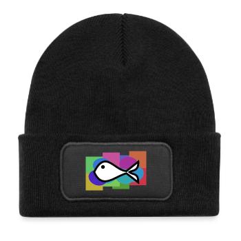 FISH. MEMORY. SARDINE. APRIL FOOL. SEA - Kids' Recycled Patch Beanie - black - Front